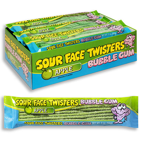Face Twisters Apple Bubble Gum