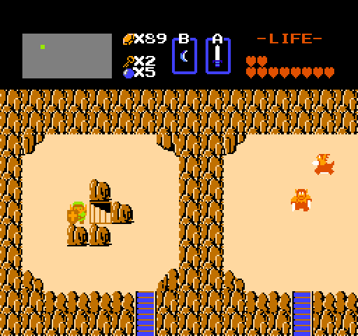 Link Exploring Hyrule in the Original Legend of Zelda