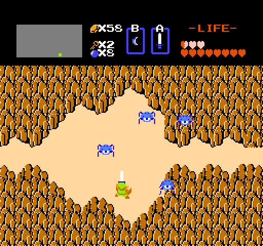 Link Exploring Hyrule in the Original Legend of Zelda